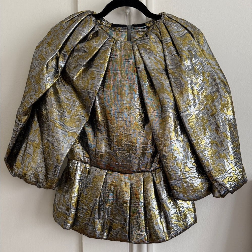 DRIES VAN NOTEN METALLIC TOP sz EU 36